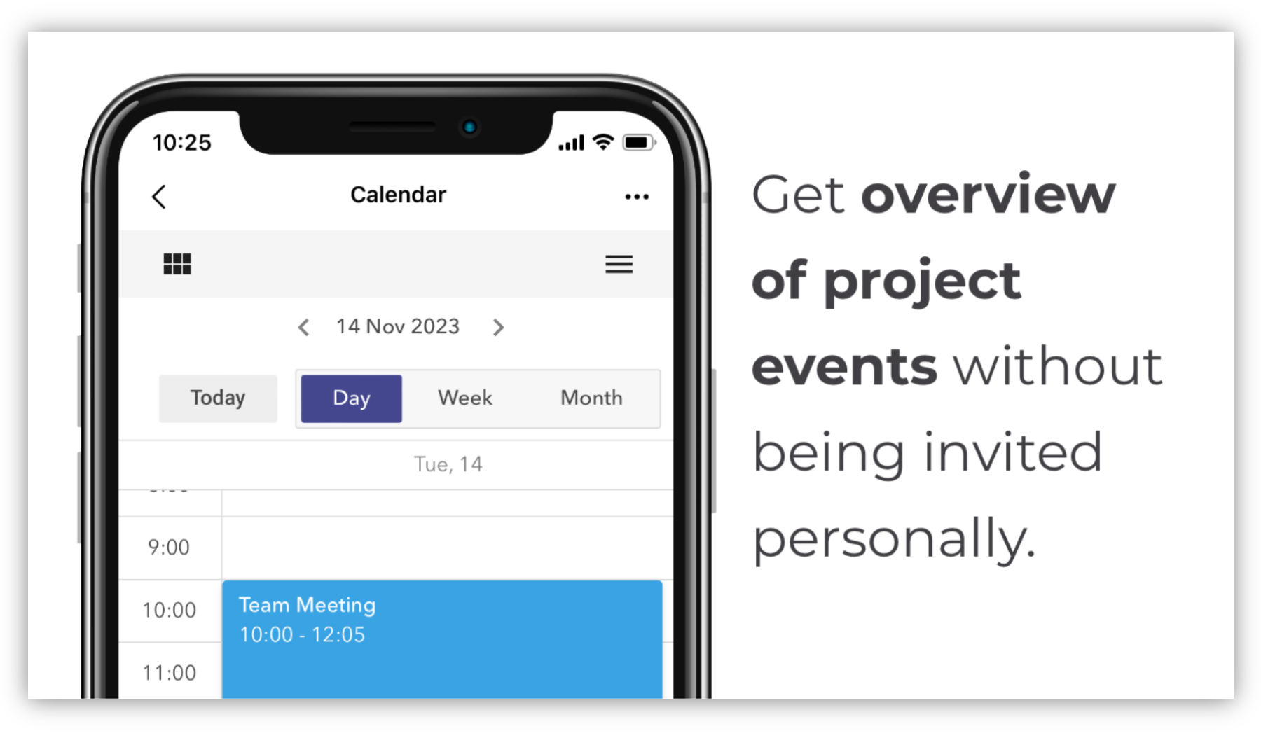 Get overview of project calendars without being personally invited.